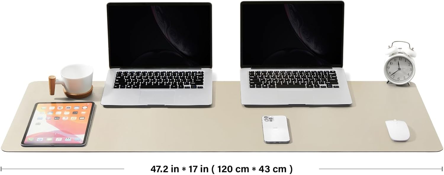 Large Cork Desk Mat - 47.2"x 17" Desk Pad for Office and Home - Ideal for Large Mouse Pad and Desk Mats on Top of Desks(Beige)