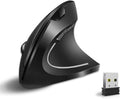 Vassink Ergonomic Mouse, Rechargeable Wireless Mouse, 2.4GHz Rechargeable Wireless Vertical Optical Mice with USB Receiver, 6 Buttons for Laptop, PC, Computer Black