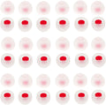 36 Pieces Medium Earbud Tips Soft and Comfortable Ear Bud Replacement Pieces Silicone Fit Most in-Ear Headphones，Inner Hole 3.8mm -5.5mm，Medium White and Red Replacement Eartips