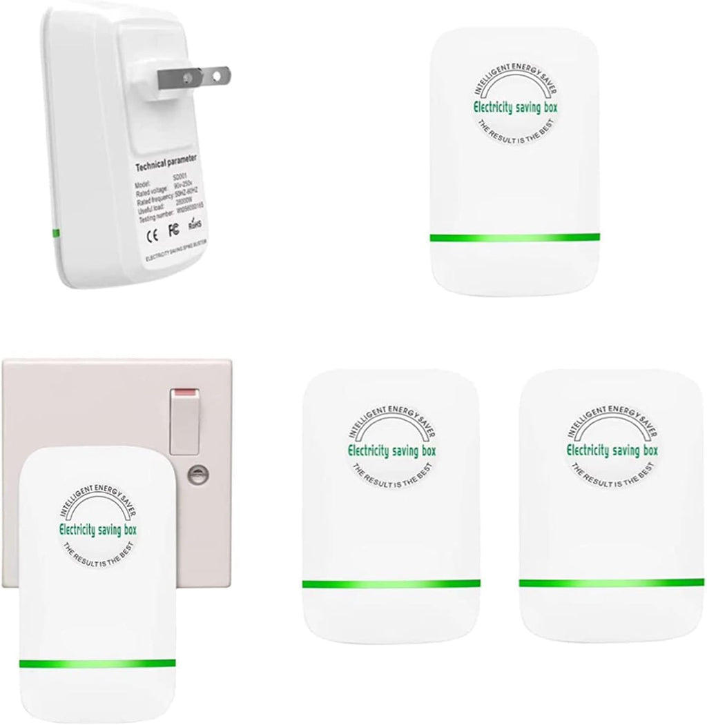 Elon-musk's Electricity Saving Box Stop Watt Stopwatt Energy Saving Device Save Energy Saving Device Energy Saving Power Strip for Home Office US Plug 90v-250v 30kw Rated Green (3PCS White)
