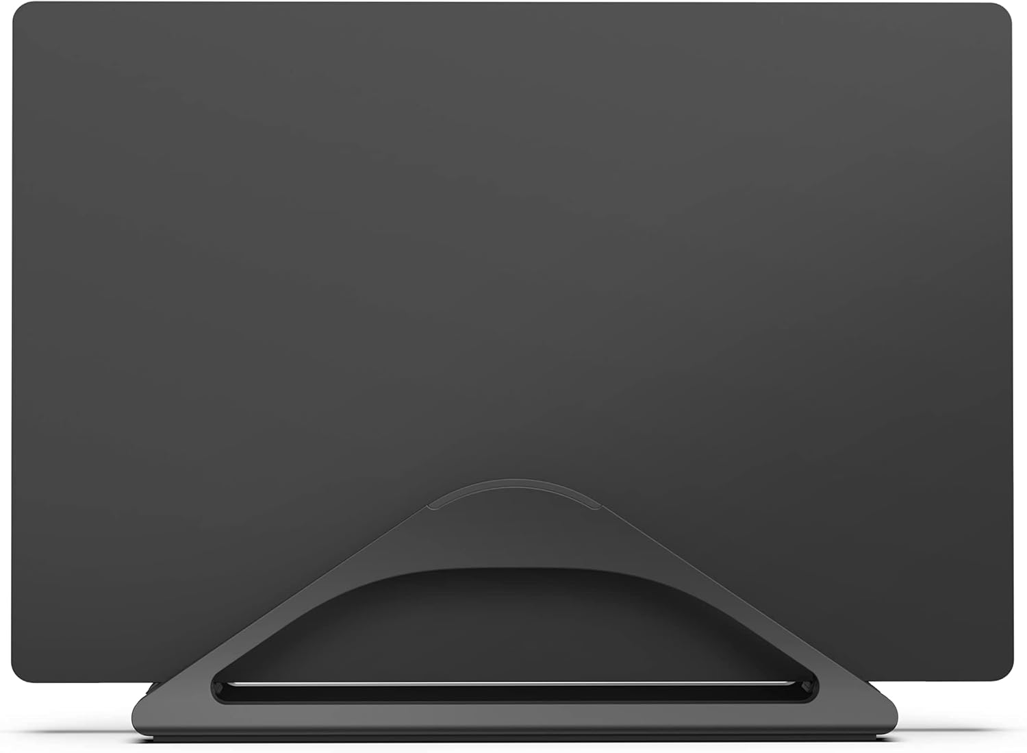 HumanCentric Vertical Laptop Stand for Desks in Matte Black, Upright Adjustable Holder to Dock Apple MacBook, MacBook Pro, and Other Laptops to Organize Work & Home Office, Automatic Grip