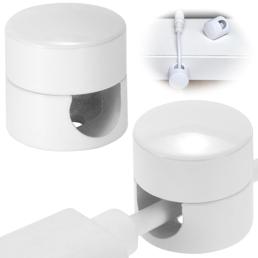2 Sets Charger Holders for Cords, White Adjustable Cable Anchor Holders, Adhesive Metal Cord Clips, Cable Management Wire Organizers for Desk, Office, Nightstand