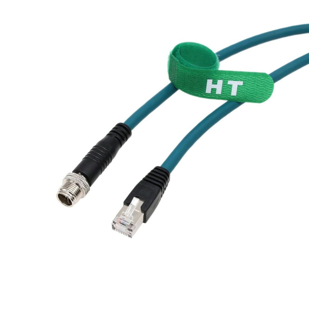 Ethernet 8 Pin X-Coded M12 RJ45 CAT-7e Cable for Keyence IV3 SR-5000 Matrix Cognex in Sight Data Man Barcode Reader Camera Sensor Network 5M