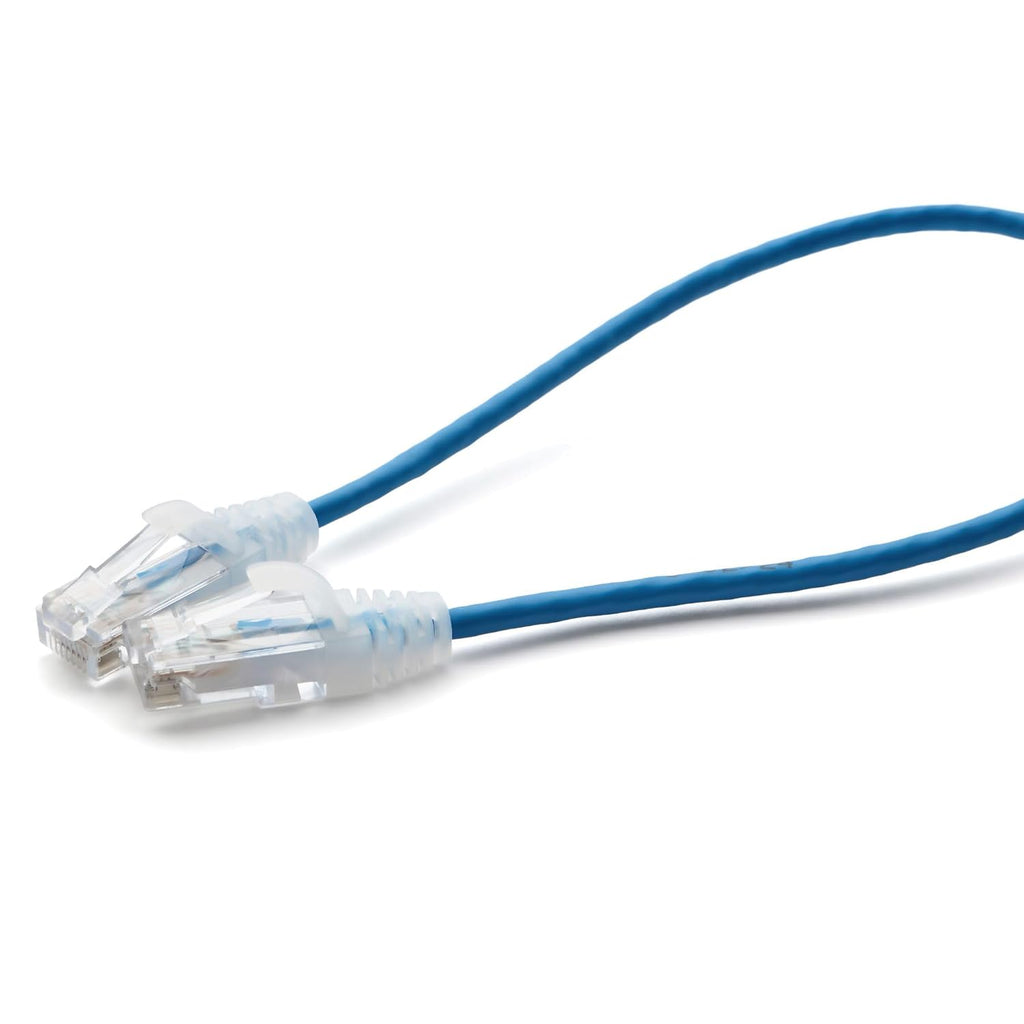 TRUECABLE Cat6 Component Rated Patch Cable, Unshielded (U/UTP), 1ft, Blue, 28AWG Solid Copper, Snagless 10G High-Speed Ethernet Cable, PoE++ 4PPoE 100W, UL Listed, RoHS-3, 1 Pack
