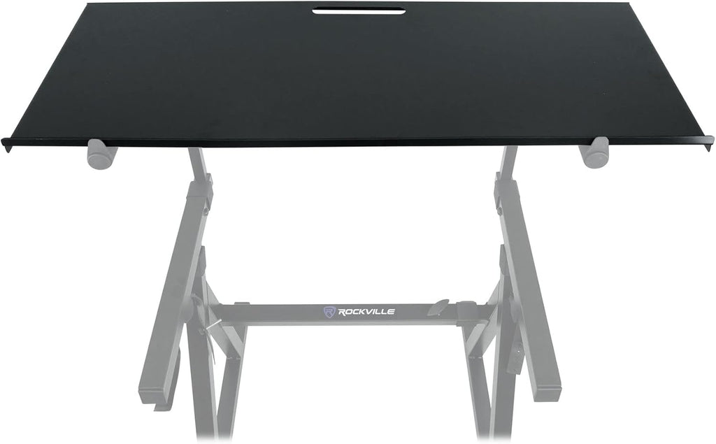 Rockville Z-SHELF Universal Shelf for Z-Stand and X-Stand, 35.4x13.78in Steel Platform, Foam-Padded Edge, Lightweight 7.3 lbs, for Musicians and DJs