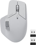 Rapoo MT760 Multi-Device Wireless Mouse, Bluetooth 5.0 and 2.4G Multi-Mode Connection, Up to 4 Devices, 11 Programmable Buttons, 4K DPI, 90 Days Battery Life, PC, Light Grey