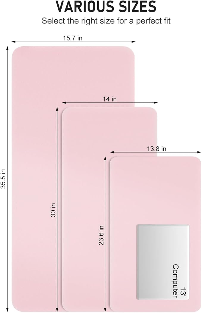 Desk Pad, 23.6" x 13.8" PU Leather Non-Slip Desk Mat Large Mouse Pad - Image 6