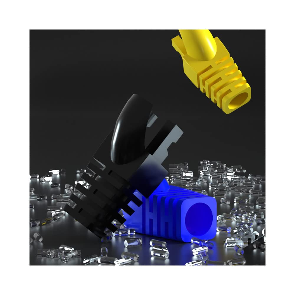 50 Pcs Cat5 Cat5E Cat6 Strain Relief Boot, RJ45 Plug Connector Cover Modular Network Plug Connector Cap Cable Connector Boots, Red