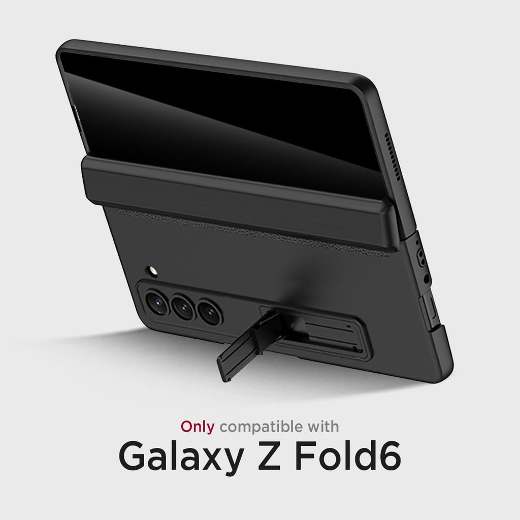 Miimall for Samsung Galaxy Z Fold 6 Case with Privacy Screen Protector, [Anti Spy] Built-in Adjustable Kickstand & Magnetic Hinge Protection Full-Body Protective Case for Galaxy Z Fold 6 5G Black