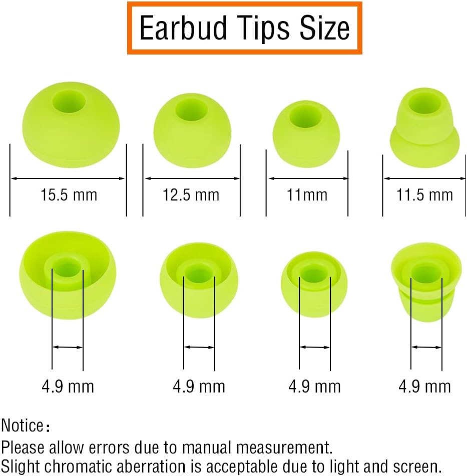Replacement Silicone Eartips Earbuds Eargels Compatible with Powerbeats 1/2/3 Wireless Beats by Dre Headphones,4 Pairs Earbud Cap(Yellow)
