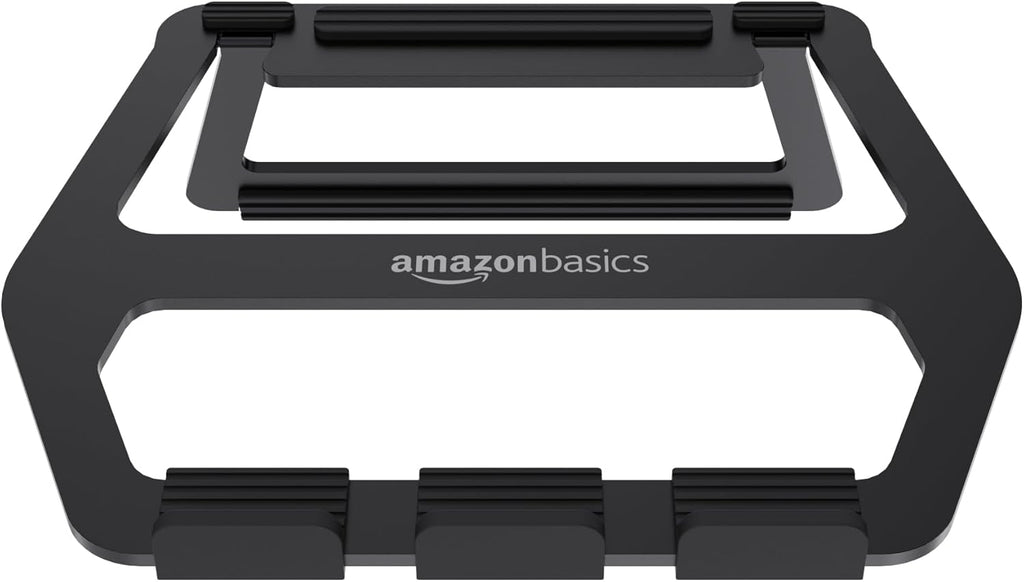 Amazon Basics Aluminum Portable Foldable Laptop Support Stand for Laptops up to 13", Black