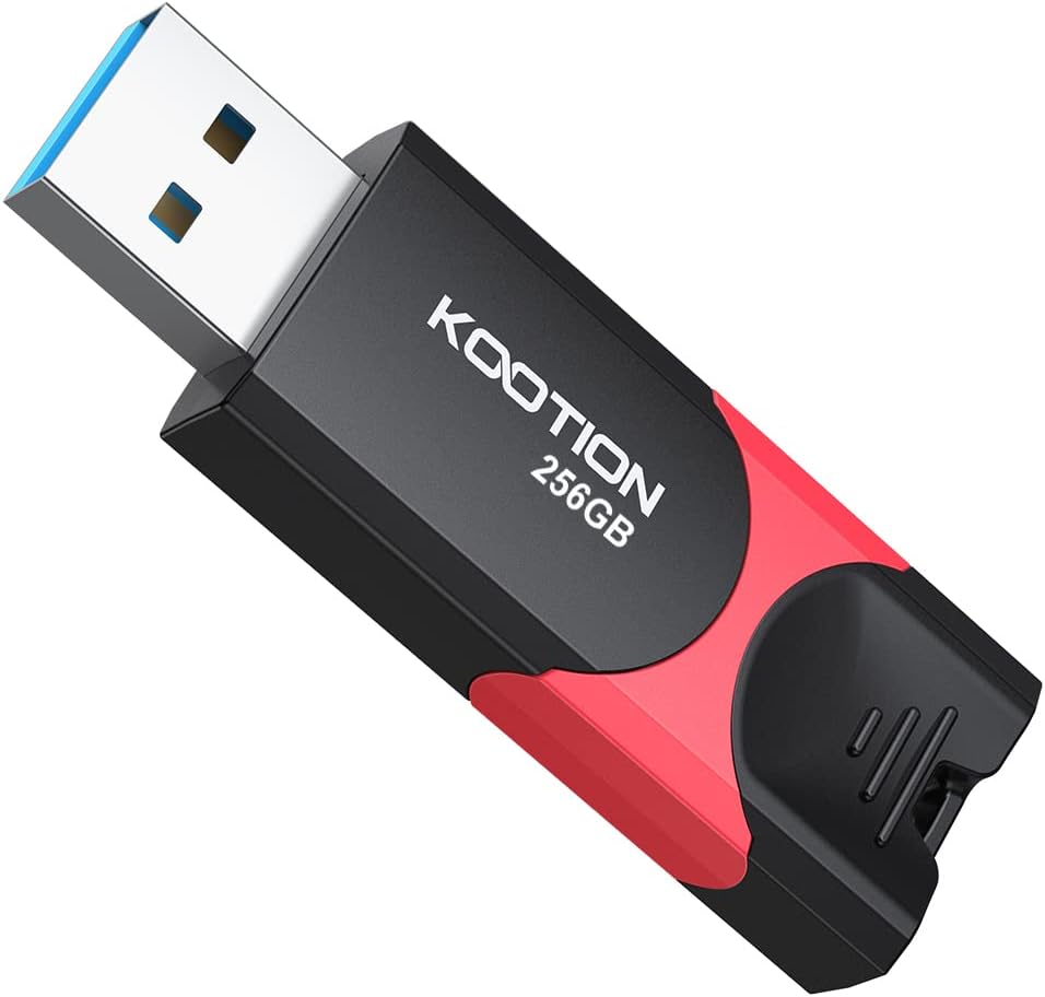 256 GB USB 3.0 Flash Drive KOOTION Flash Drive 3.0 Thumb Drive Retractable 256G Memory Stick USB Drive Jump Drive Rugged with LED Indicator for Data Storage and Transfer