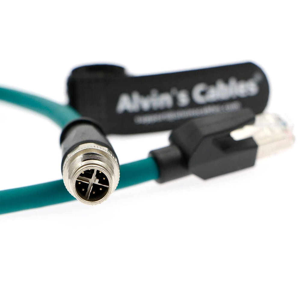 Alvin's Cables M12 8 Pin Male to RJ45 Shielded Ethernet Cable M12 X Coded 8 Position Cat6a Cable for Cognex Industrial Camera 8M/26ft
