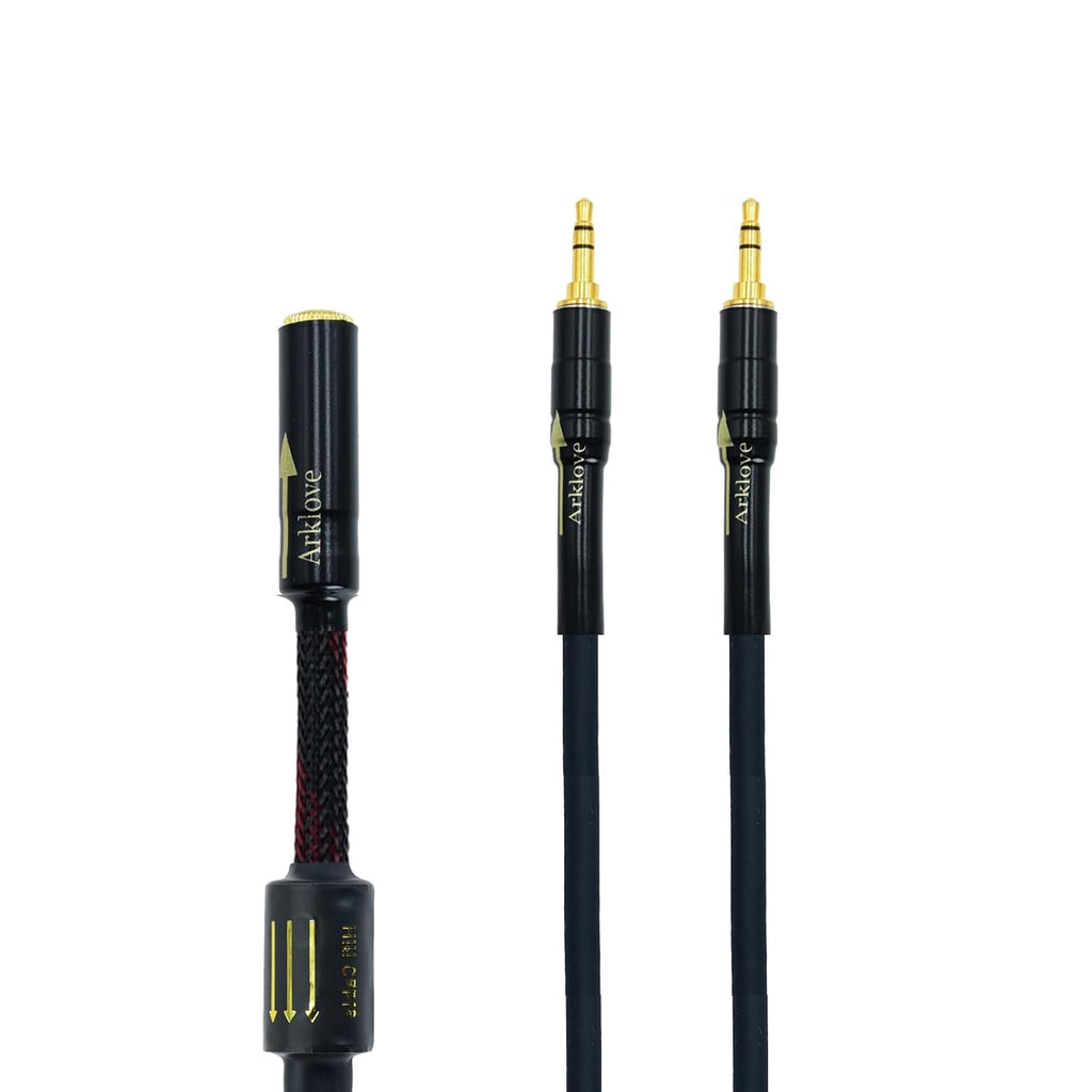 Arklove 15ft Shielded 1/8" aux Input 3.5mm Female to 2X 3.5 Output Splitter Stereo Audio Video Cable Out 3.5 Male to Two 3.5 Male in Dual Speaker Cord 24k Gold Plated