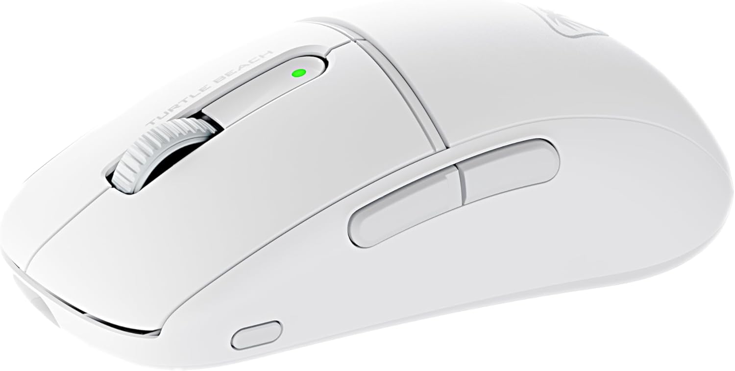 Turtle Beach Burst II Air – 2.4GHz Wireless Gaming Mouse: 47g Ultra Lightweight, Optical Switches, Symmetrical, 26K DPI Optical Sensor, Bluetooth, 120-hour Battery, USB-C Cable – White