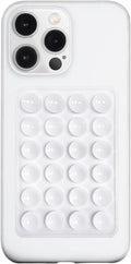 Silicone Suction Phone Case Mount, Silicon Adhesive Phone Accessory for Smartphones, Hands-Free Mirror Shower Phone Holder for Selfies, Tiktok Videos (White)