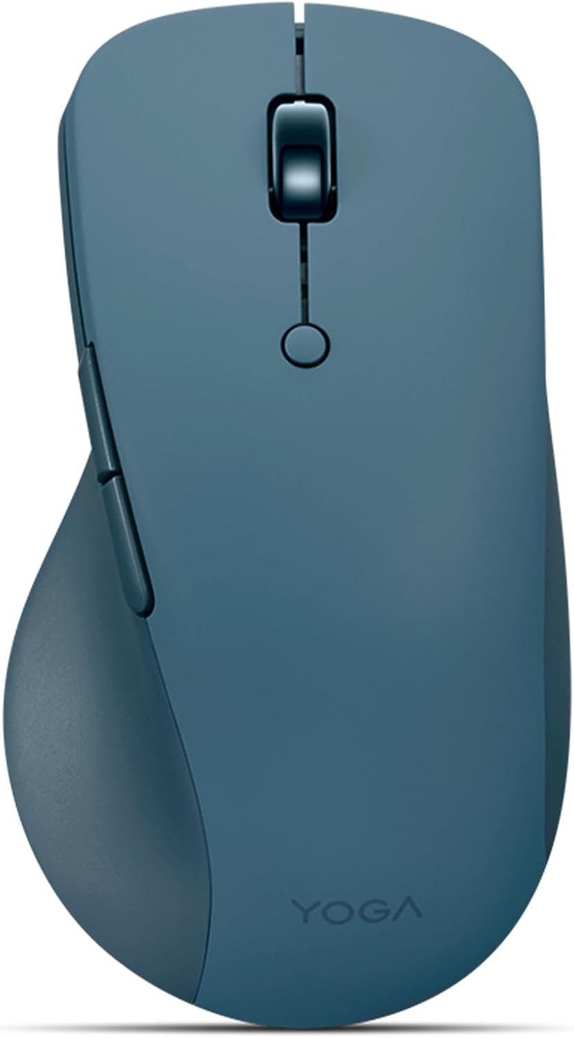 Lenovo Yoga Pro Mouse, Bluetooth, USB-C Rechargable, Dual Mode Bluetooth, 6 Button, Right Handed Design, Ergonomic Design, Programmable Buttons, 2-Way Metal Scroll Wheel, Tidal Teal