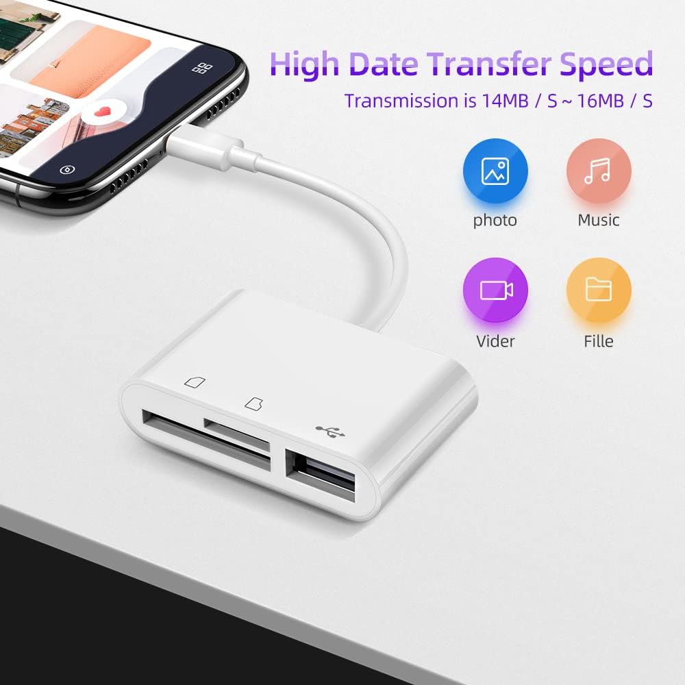 RayCue USB C to Micro SD TF Memory Card Reader, 3-in-1 USB Camera Card Reader Adapter Compatible with iPhone 15,iPad Pro, MacBook Pro/Air, Chromebook XPS, Galaxy S10/S9 and More USB C Devices
