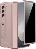 Miimall for Samsung Galaxy Z Fold 6 Case with Privacy Screen Protector, [Anti Spy] Built-in Adjustable Kickstand & Magnetic Hinge Protection Full-Body Protective Case for Galaxy Z Fold 6 5G Pink