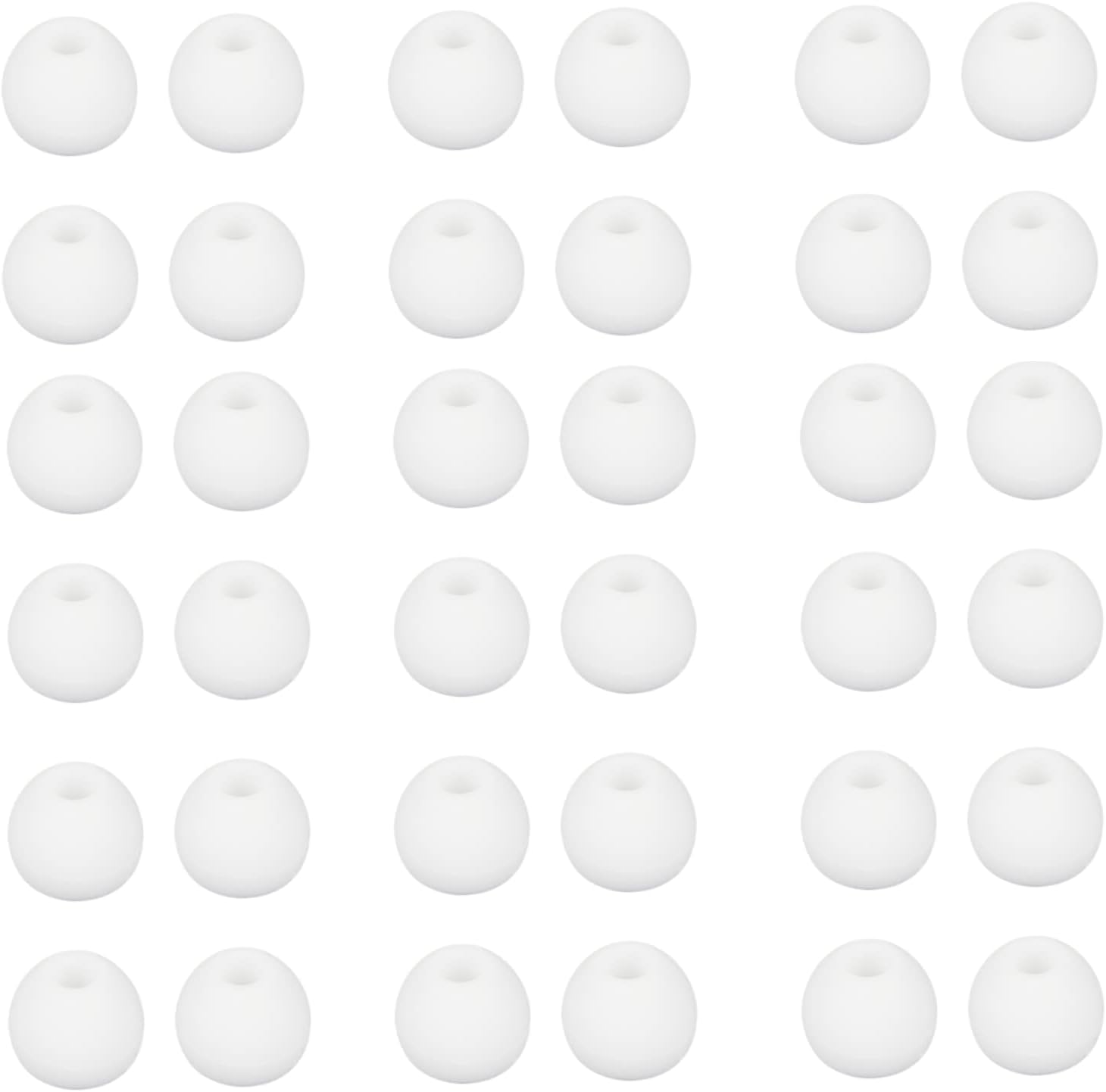 36 Pieces Medium Earbud Tips Soft and Comfortable Ear Bud Replacement Pieces Silicone Fit Most in-Ear Headphones，Inner Hole 3.8mm -5.5mm，Medium White Earbud Replacement Tips