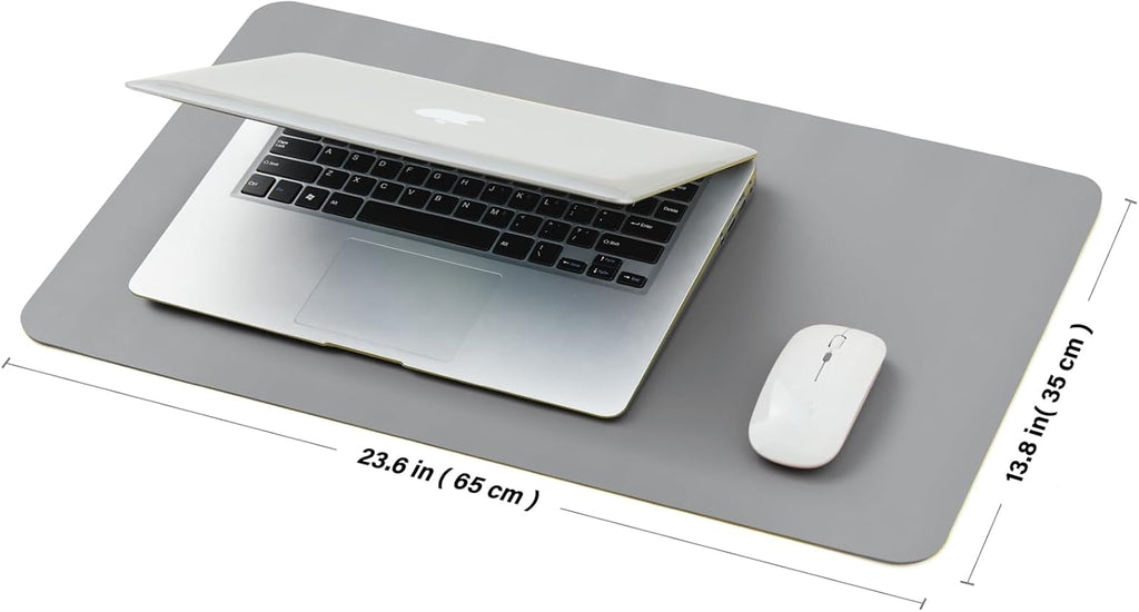Cork Desk Mat - Small Dual-Sided Desk Pad for Office and Home - Desk Organization and Accessories - Ideal for Large Mouse Pad and Small Desk Mats on Top of Desks(Gray,23.6"x 13.8")
