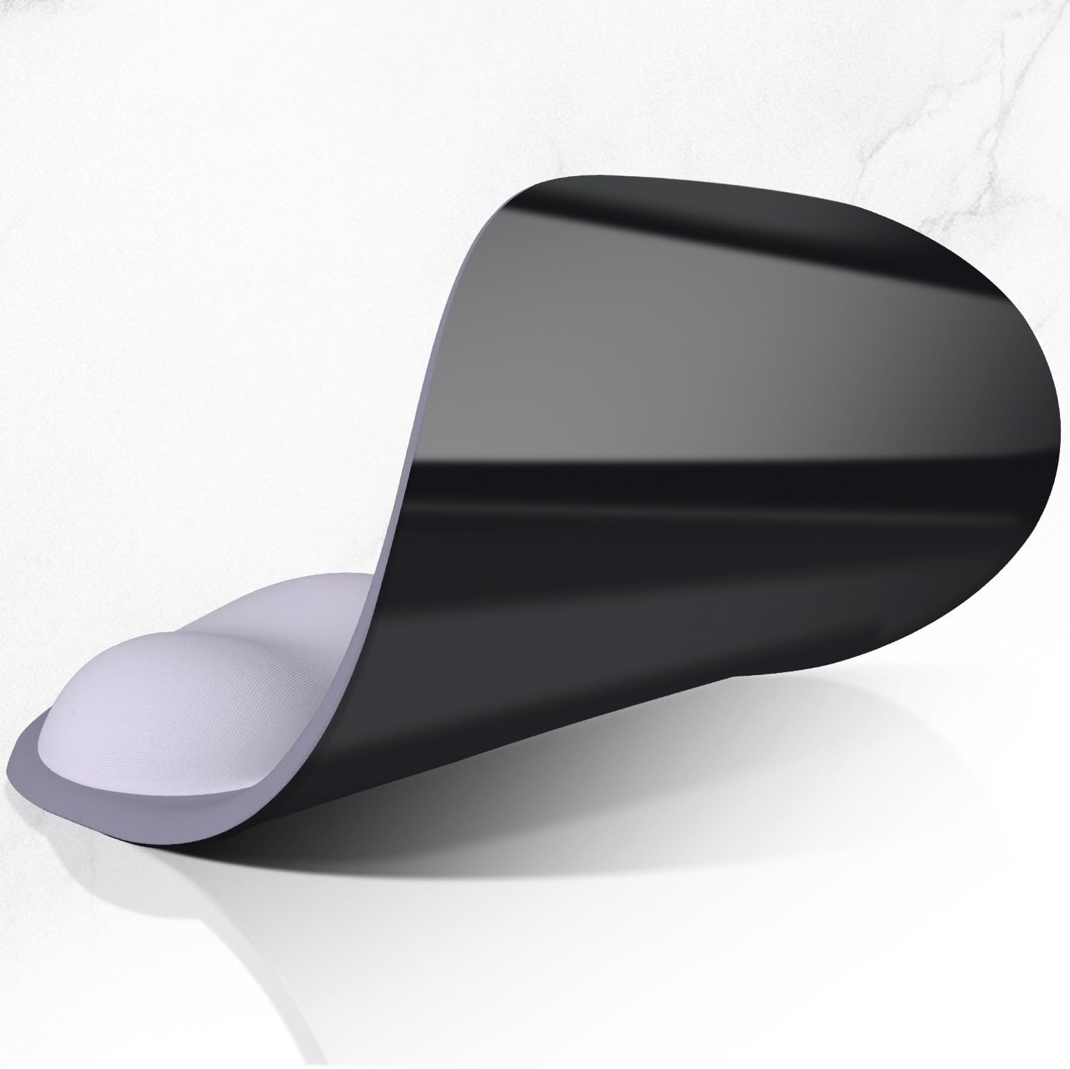 ITNRSIIET Ergonomic Mouse Pad, Cushioned Gel Wrist Rest, Non-Slip Base, Smooth Surface, Compatible with All Mice for Office & Gaming, Desk Accessory, 9.5 x 8.2 inch, Mist Gray