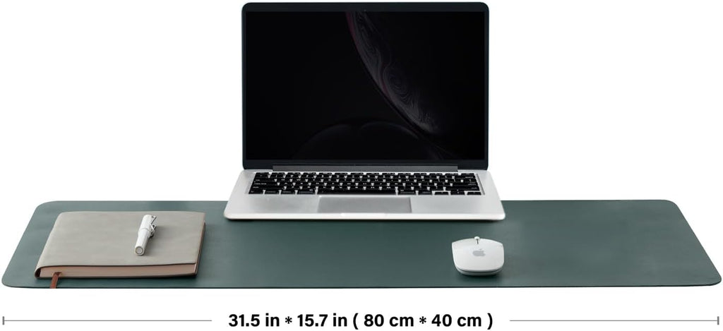 Cork Desk Mat - Dual-Sided Desk Pad for Office and Home - Desk Organization and Accessories - Ideal for Large Mouse Pad and Desk Mats on Top of Desks(Dark Green,80cmx 40cm)