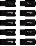 GIGASTONE V70 32GB 10-Pack USB 2.0 Flash Drive Thumb Drive Memory Stick Pen Drive Capless Design Pen Drive