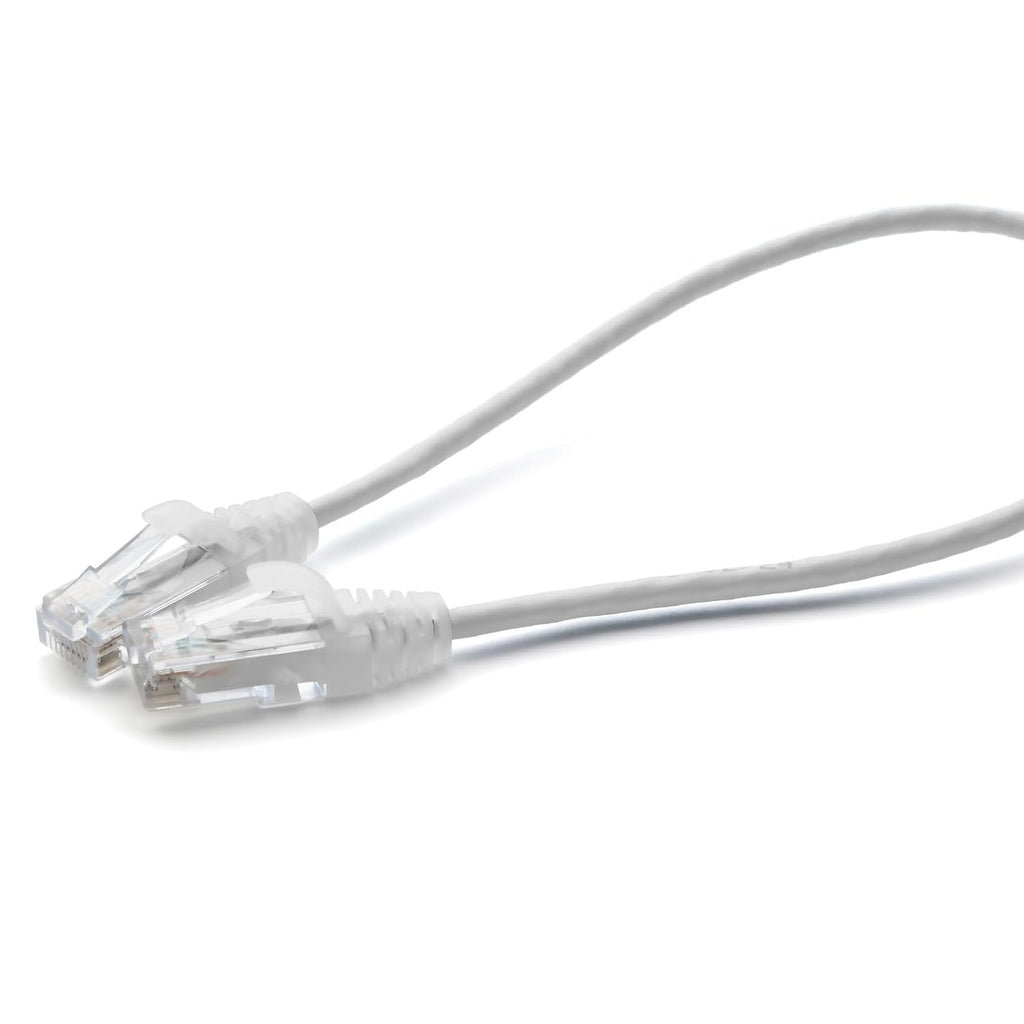 TRUECABLE Cat6 Component Rated Patch Cable, Unshielded (U/UTP), 1ft, White, 28AWG Solid Copper, Snagless 10G High-Speed Ethernet Cable, PoE++ 4PPoE 100W, UL Listed, RoHS-3, 1 Pack
