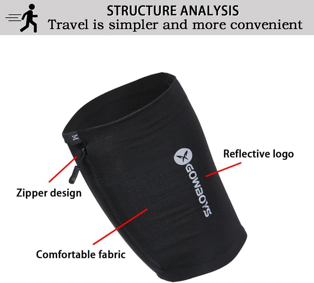 Running Phone Armband for Men Women,Universal Arm Bands for Phones Below 8 Inches,Waterproof Cell Phone Armband for Hiking,Running,Cycling,Climbing(Black L)