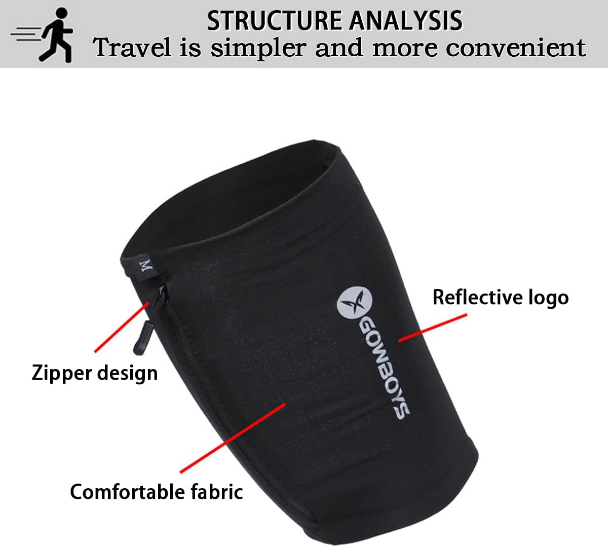 Running Phone Armband for Men Women,Universal Arm Bands for Phones Below 8 Inches,Waterproof Cell Phone Armband for Hiking,Running,Cycling,Climbing(Black L)