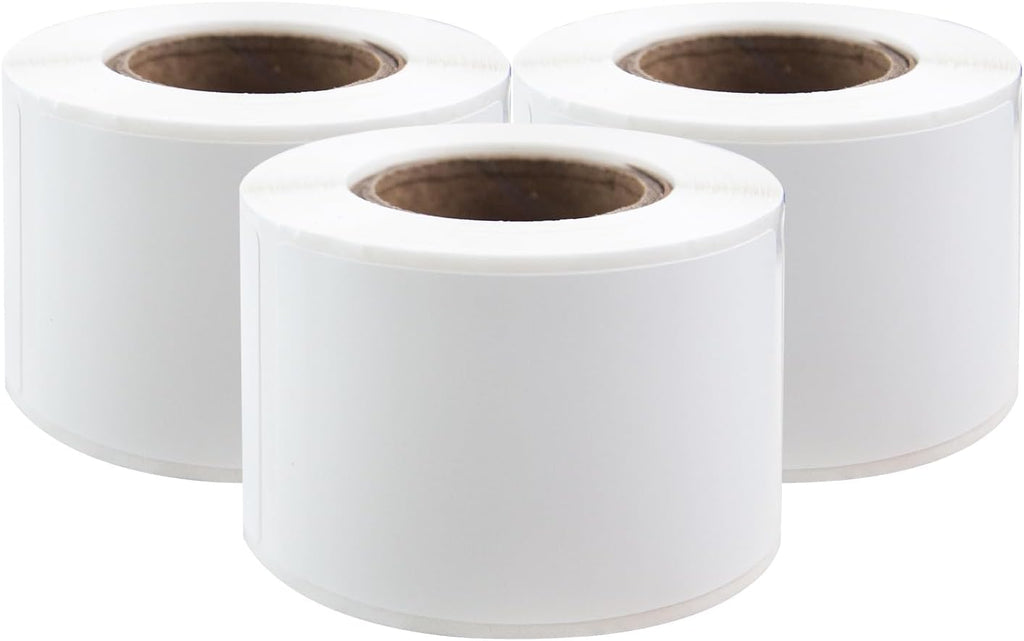 PUQU 30x50mm Direct Thermal Sticker Labels, Self-Adhesive All-Purpose Label Maker Tape, Compatible with AQ Series Label Printer, Refills Standard Laminated Office Labeling, 3 Rolls, 450 Labels