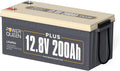 Power Queen 12V 200Ah PLUS LiFePO4 Battery, Built-in 200A BMS, 2560Wh Lithium Battery,Up To 15000 Cycles, Deep Cycle Battery for Off-Grid and Home Solar System, Marine, Trailer RV