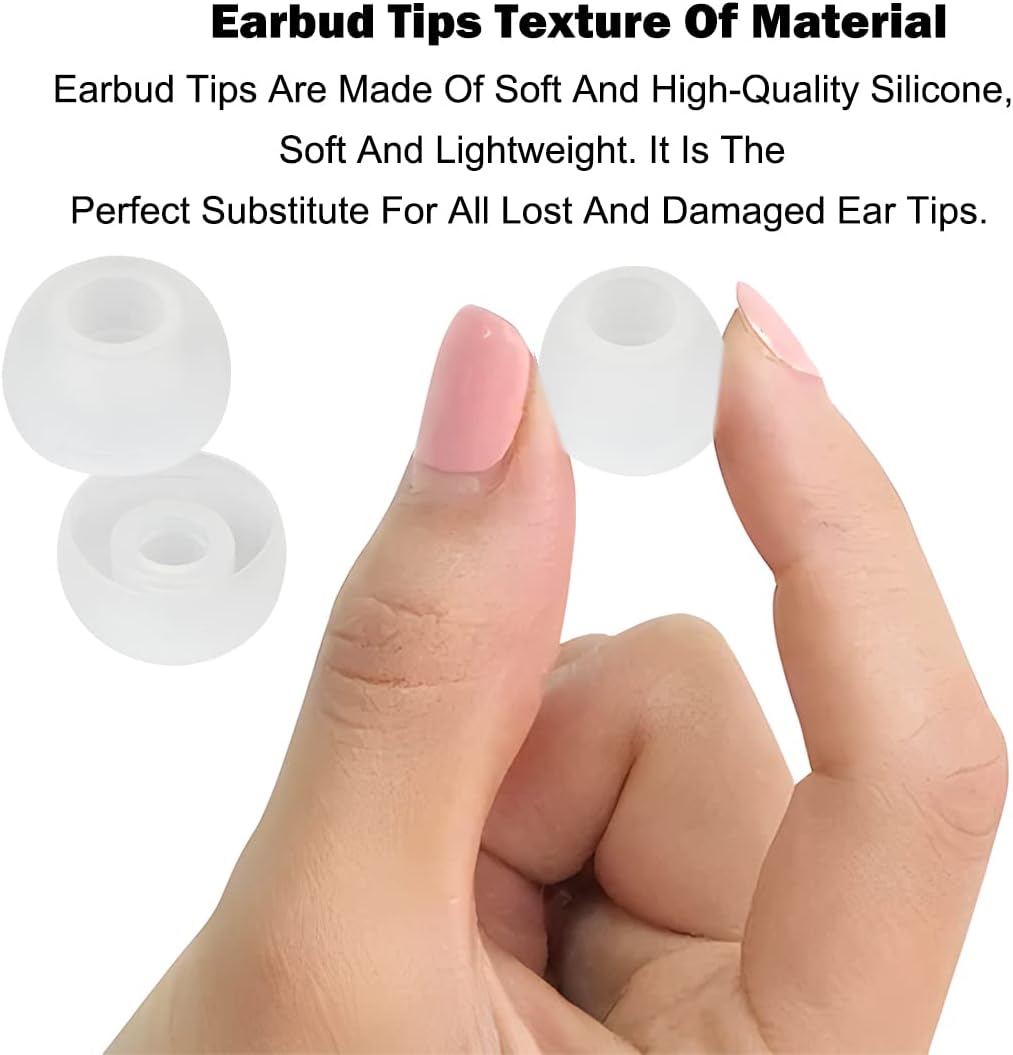 Earbud Tips - 9 Pairs Replacement Ear Tips Compatible With Powerbeats 2/3, LG, Samsung Earbuds - White