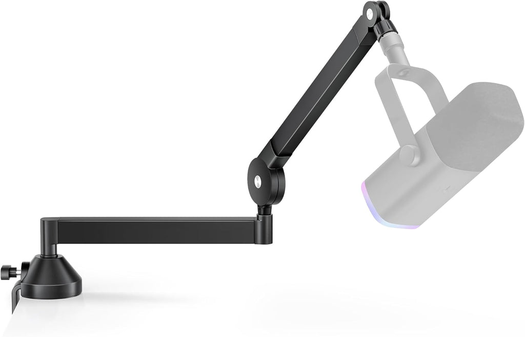 InnoGear Low Profile Mic Arm, 360° Rotatable Microphone Boom Arm Mic Stand for Fifine AM8 K669B Blue Yeti HyperX QuadCast SoloCast AT2020, with Mic Clip 3/8" to 5/8", 3/8" to 1/4" Adapter, Black