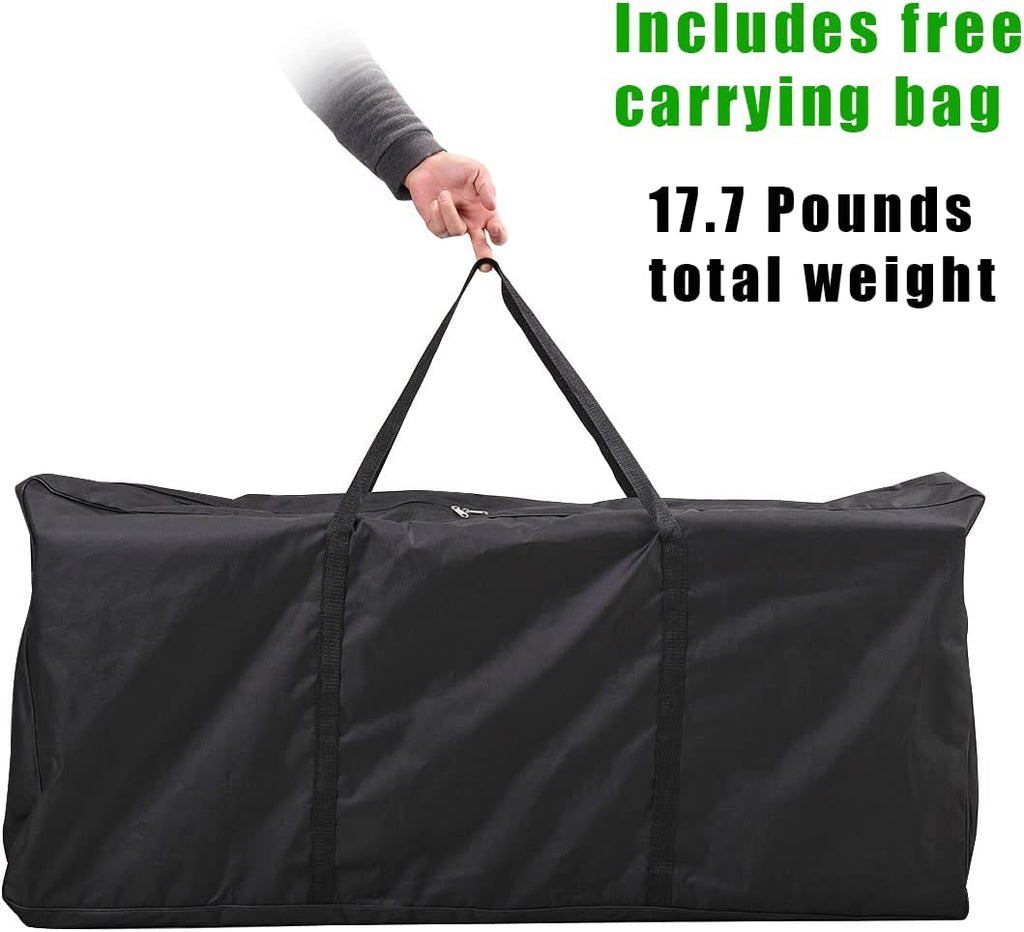 Portable DJ Table Stand DJ Controller Stand DJ Desk DJ Booth Adjustable Height DJ Stand For Laptop/Synth DJ Mixer Stand with Braced Keyboard Stand w/35” x 17.3” Table Top and Travel Bag