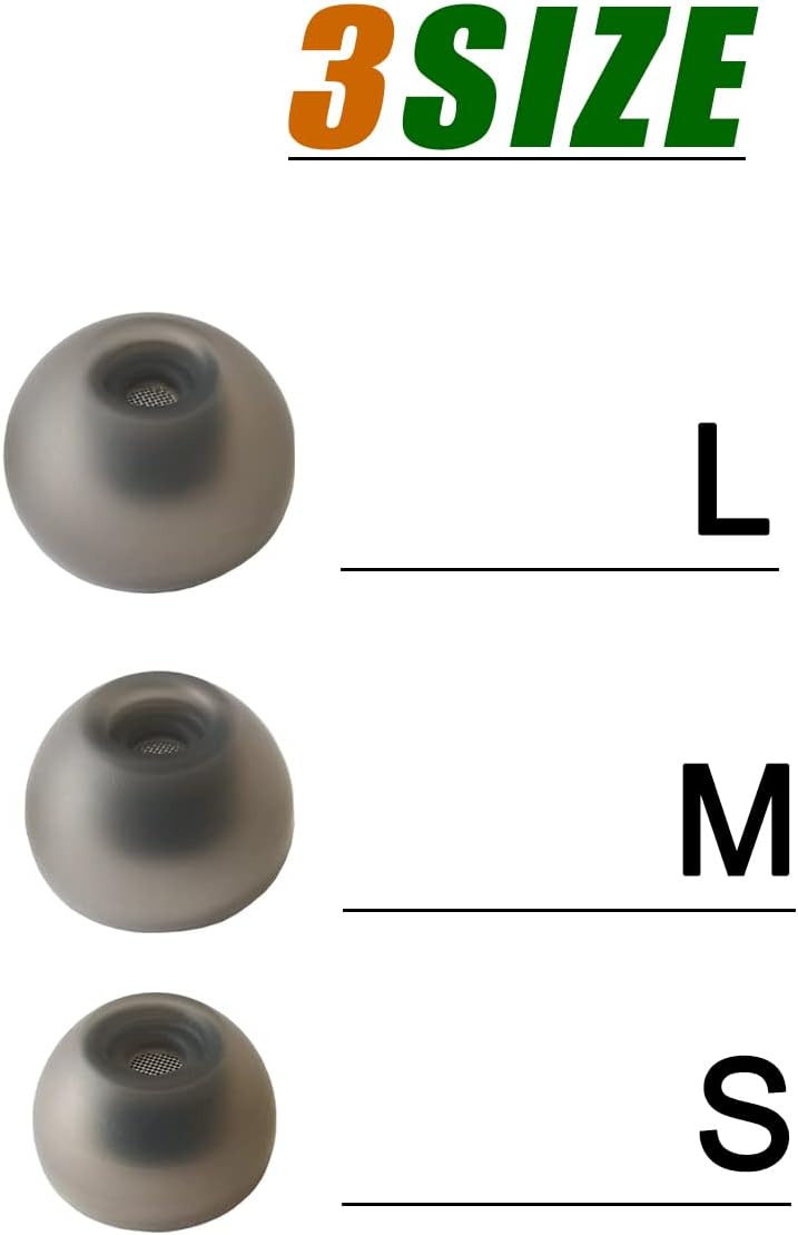Silicone Ear Tips for Galaxy Buds 2 Replacement Filter Screen Earbuds Tips for Samsung Galaxy Buds2/Galaxy Buds+ Plus/Galaxy Buds PE, 6 Pairs LMS Black
