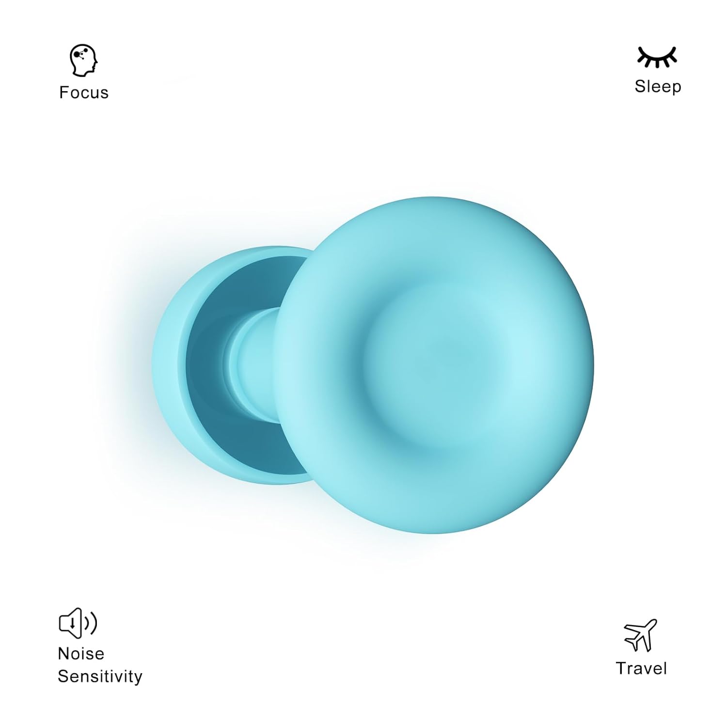 Ear Plugs for Sleeping Noise Reduction Reuseable, Concerts, Focus, Travel, Work, High Fidelity – 7 Pairs Eartips – Flexible Soft – Touch – NRR of 24 and 27 dB Noise Cancelling (Blue)