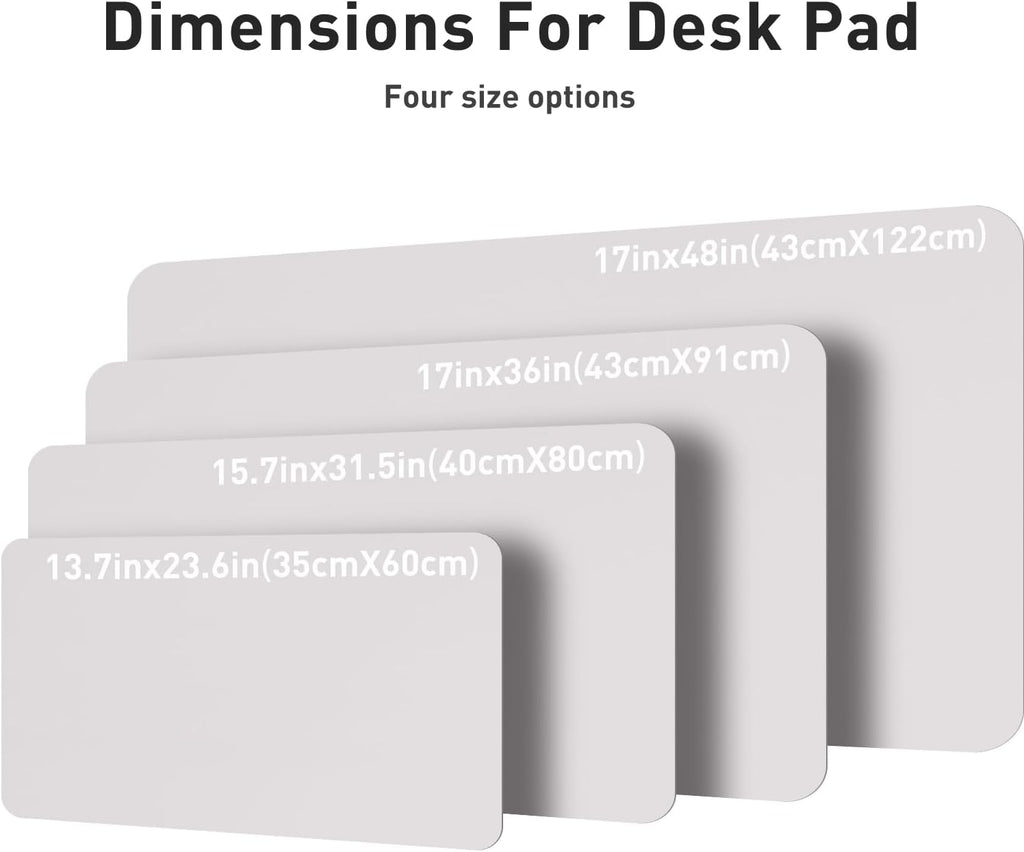 Aothia Large PU Leather Desk Pad Protector – Non-Slip Mouse Pad & Writing Mat for Office/Home, Waterproof, Easy to Clean (48" x 17", Pale Lavender White)