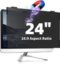 Magnetic Computer Privacy Screen 24 Inch, Removable Hanging Privacy Screen Shield for Frameless Monitor 16:9 Widescreen, Anti Blue Light Privacy Filter, Anti-Glare Protector