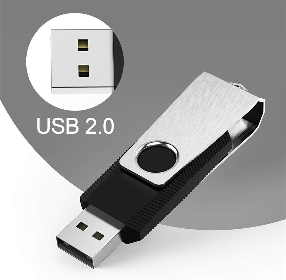 KEXIN 4GB USB Flash Drive 50 Pack - Thumb Drive Bulk Memory Stick Pen Drives With Swivel Design, USB 2.0, Black