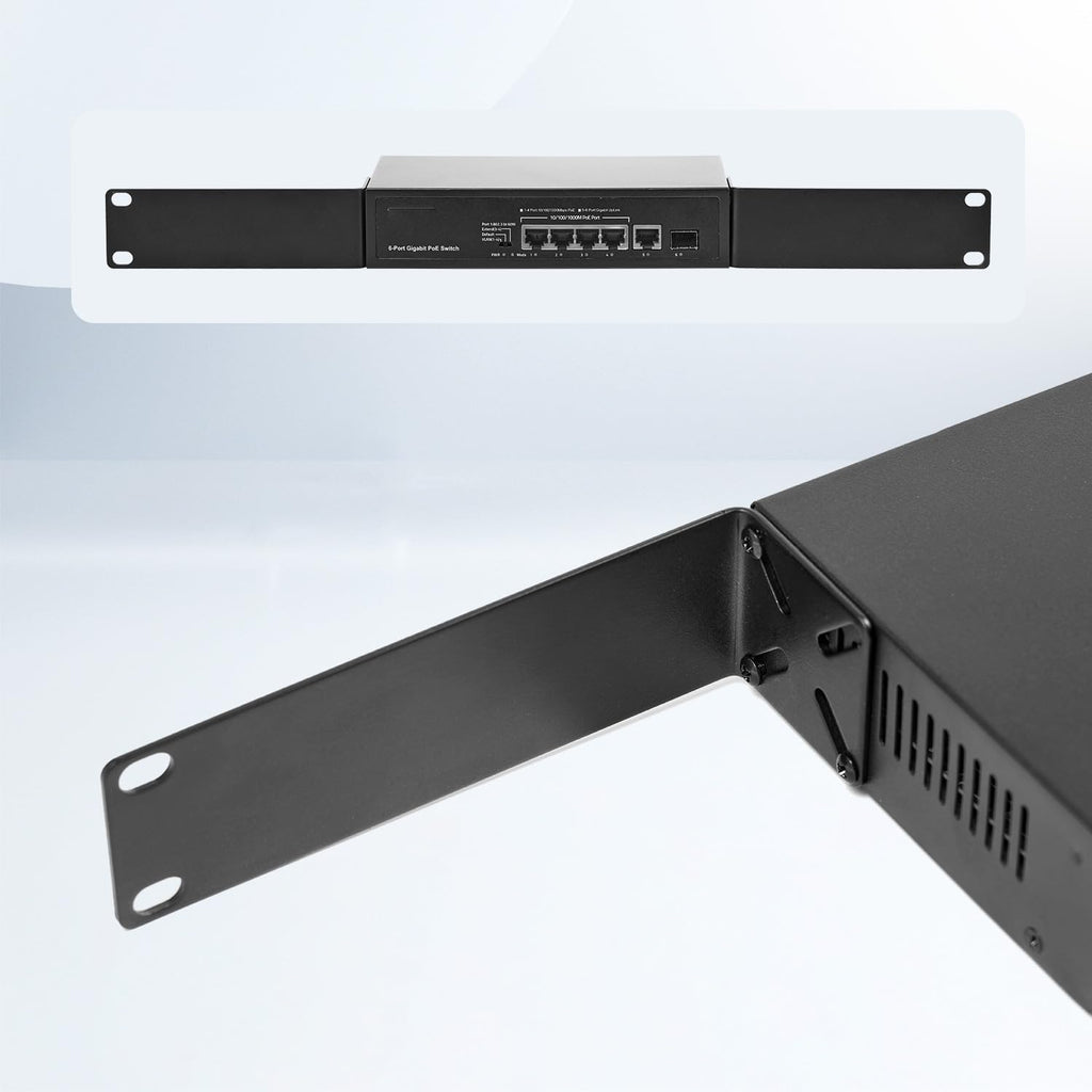 Rack Mount Kit for 8.7 inch Switches, Adjustable Rack Ears for Netgear, Cisco, D-Link, TRENDnet and HP Products, Mount 8.7" Wide to 19" Equipment, Adjustable Hole Distance 14-30mm