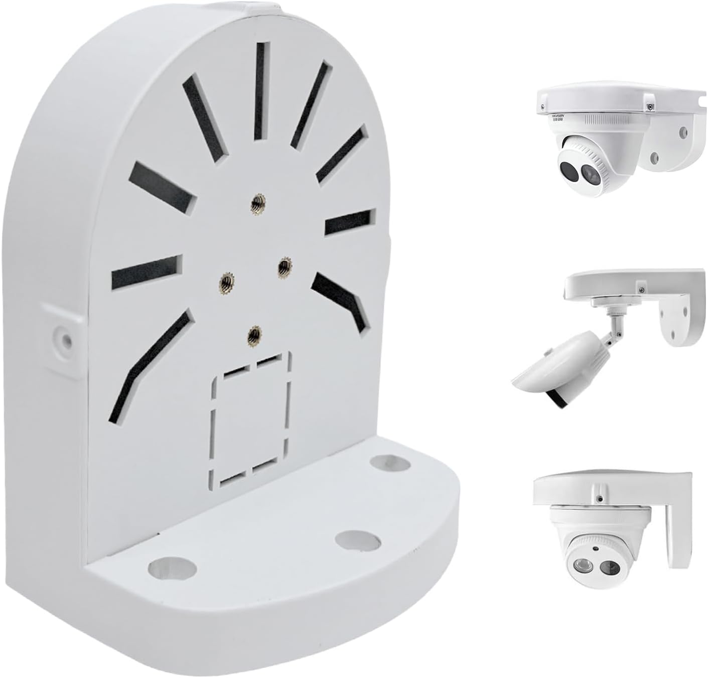 Indoor Outdoor Camera Bracket ABS Plastic Wall Mount L-Shaped Bracket for Security Dome IP Camera Mounting, Junction Box Cable Management (2.5in-SL-3PACK)