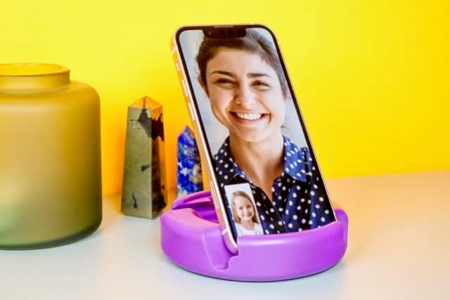 GoDonut – Phone Stand Original – Cell Phone Holder + Tablet Stand Desk Organizer – Compatible with Tablet, iPhone 16 15 14 Pro Max, Android & Most Smartphones - Yellow
