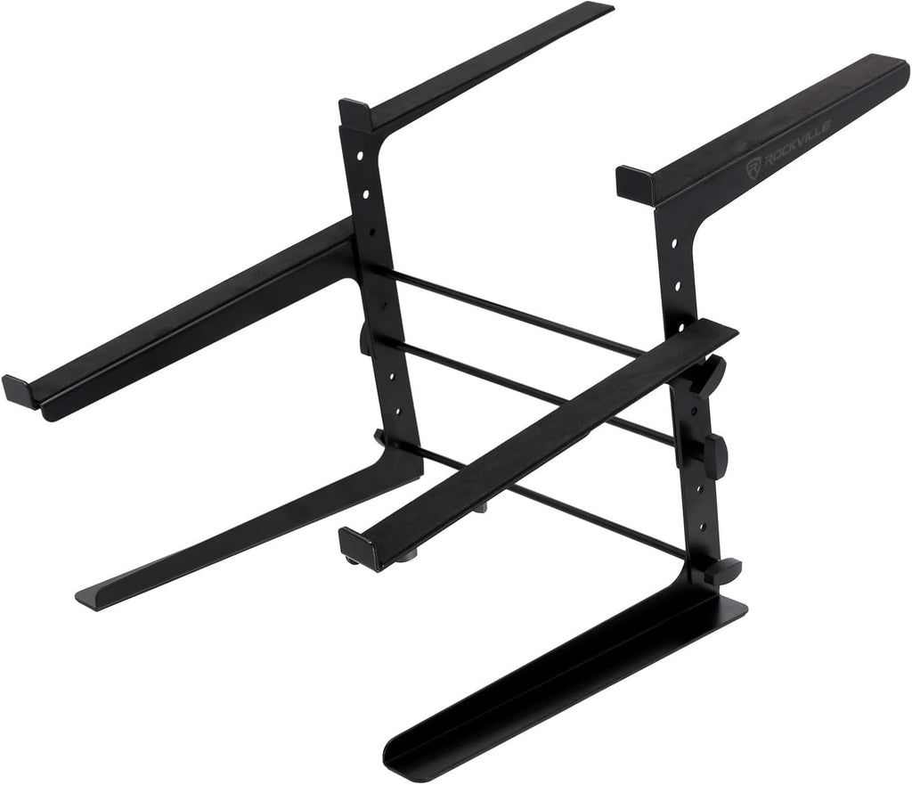 Rockville Rock2d2 Adjustable Dual Shelf DJ Controller Midi Keyboard Laptop Stand