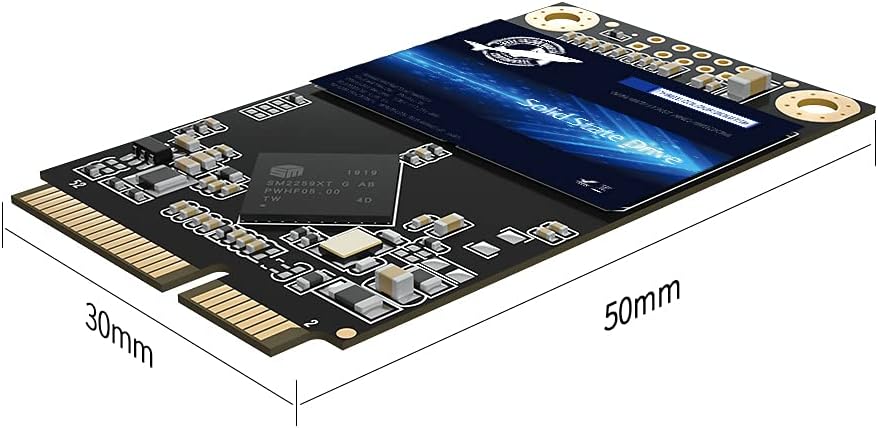 Dogfish mSATA SSD 500GB 3D NAND TLC SATA III 6 Gb/s, mSATA (30x50.9mm) Internal Solid State Drive - Compatible with Desktop PC Laptop - (MSATA 500GB)
