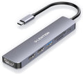 LENTION USB C Hub with 100W Charging, 4K HDMI, Dual Card Reader, USB 3.0 & 2.0 Compatible MacBook Pro, New Mac Air/Surface, Chromebook, More, Stable Driver Adapter (CB-CE18, Space Gray)