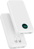 Portable Charger PowerBank 40,800mAh with 2 Built-in Cables,25W PD Fast Charging +QC 4.0 Quick Phone Charging Power Bank, 5 Outputs LCD Display USB C Battery Pack for iPhone 16/15 Android Galaxy etc