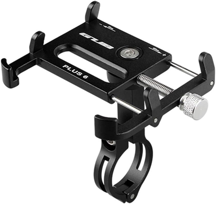 GUB Bicycle & Motorcycle Phone Mount - Aluminum Bike Phone Holder with 360°Rotation Adjustable Handlebar Phone Holder Compatible with iPhone Xs XR 8 Plus,Compatible with Samsung S9/S8 (PLUS6 Black)