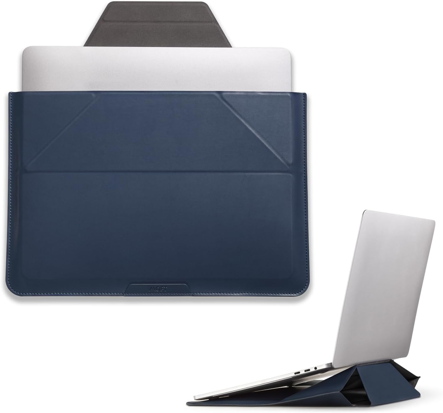 MOFT Laptop Carry Sleeve, 2-in-1 Laptop Bag & Stand for 13" MacBook Air/Pro & Dell/HP/Lenovo/Asus, Stylish Slim Computer Sleeve Bag with Expandable Storage for Computer Accessories, Deep Blue